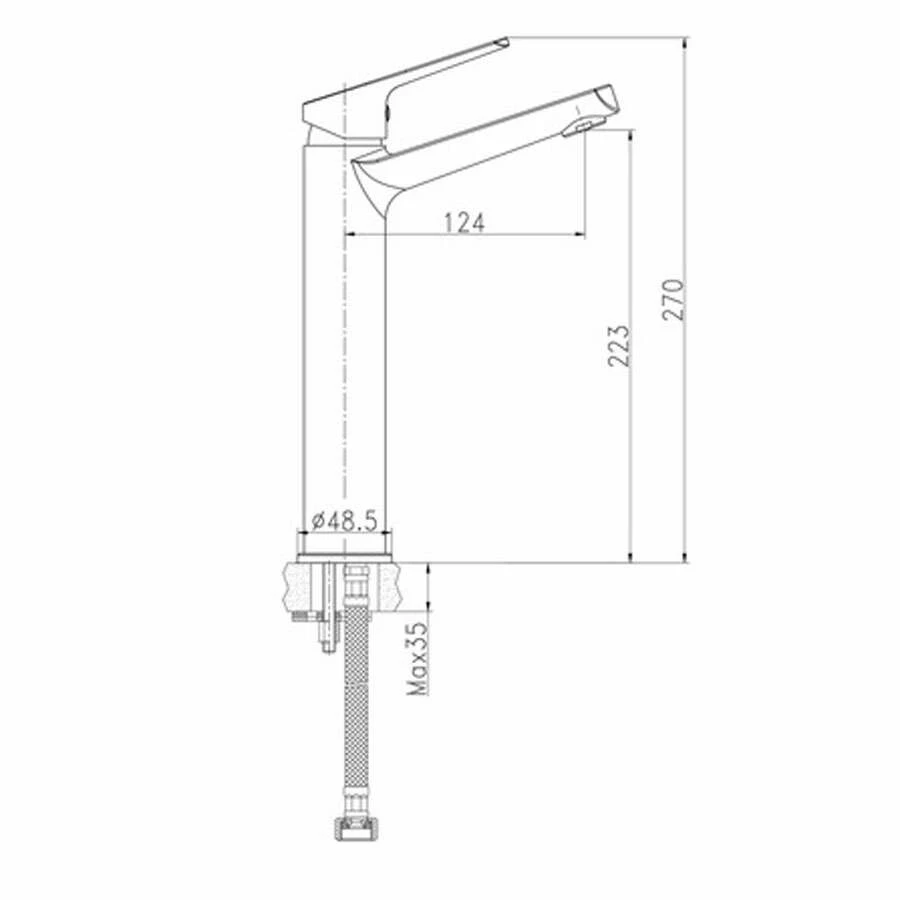 Duschmeister WT-Armatur Hoch Schwarz Sano 408 – Bild 2