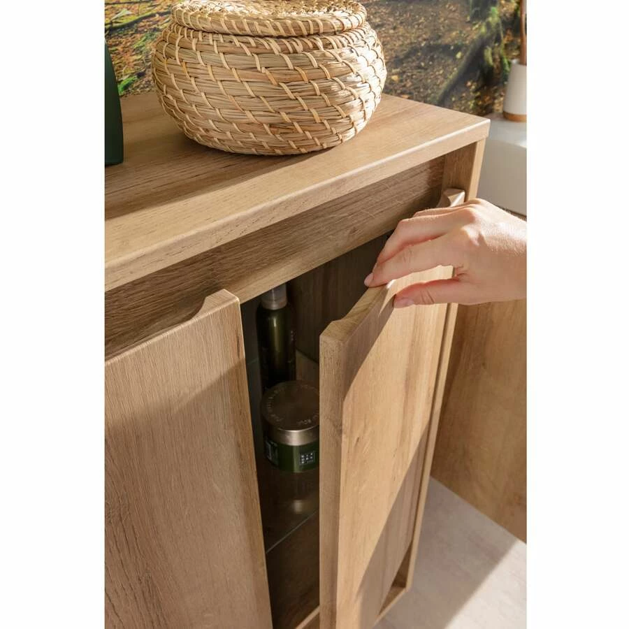 Fackelmann Midischrank Natura Asteiche 2T 60 Cm – Bild 4