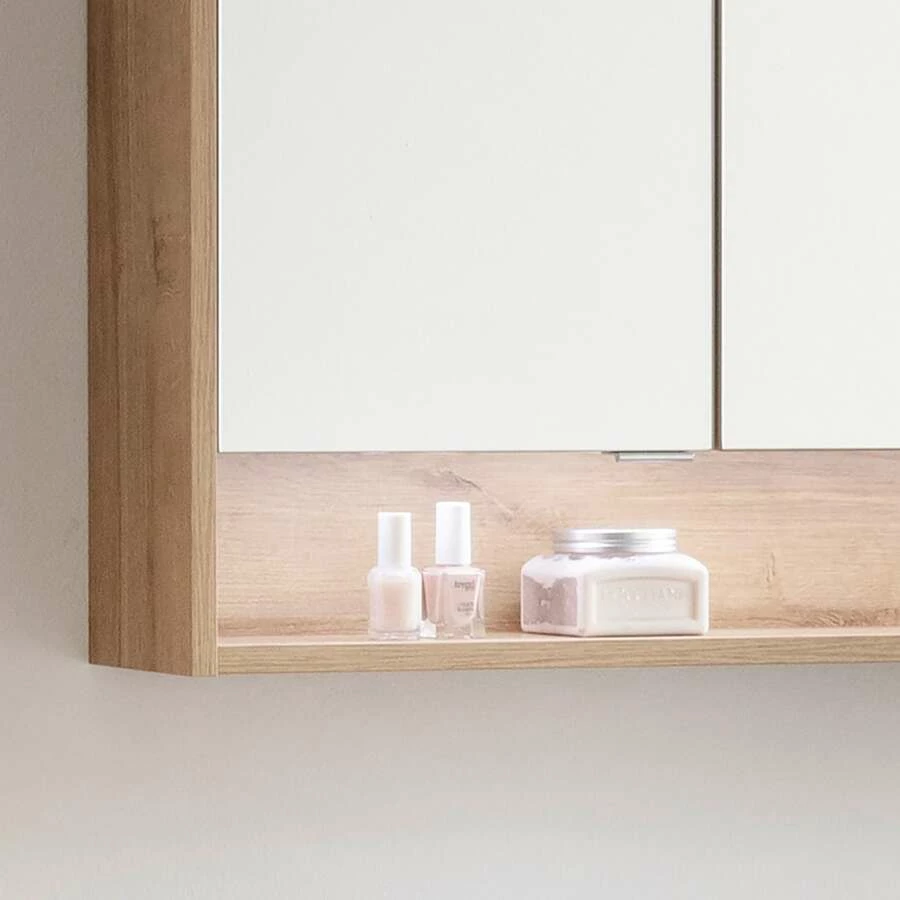 Fackelmann Spiegelschrank Natura Asteiche 3T 93 Cm – Bild 3