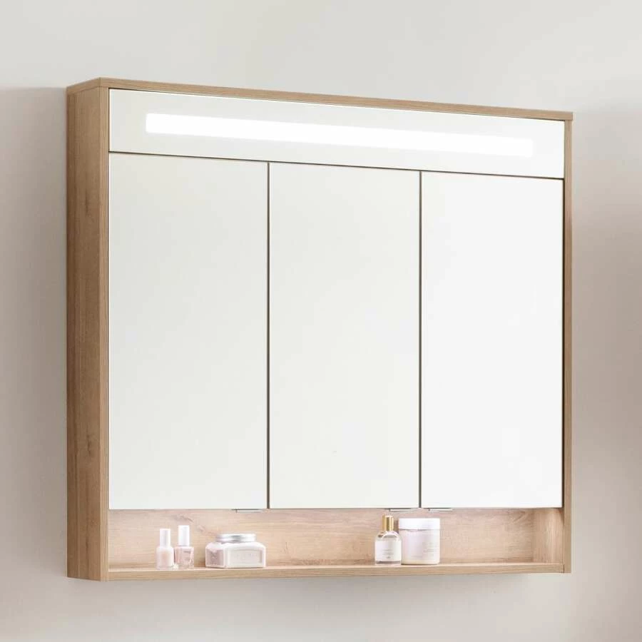 Fackelmann Spiegelschrank Natura Asteiche 3T 93 Cm – Bild 4