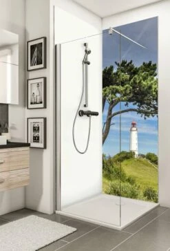 Schulte Decodesign Duschrückwand Foto Leuchtturm Hügel