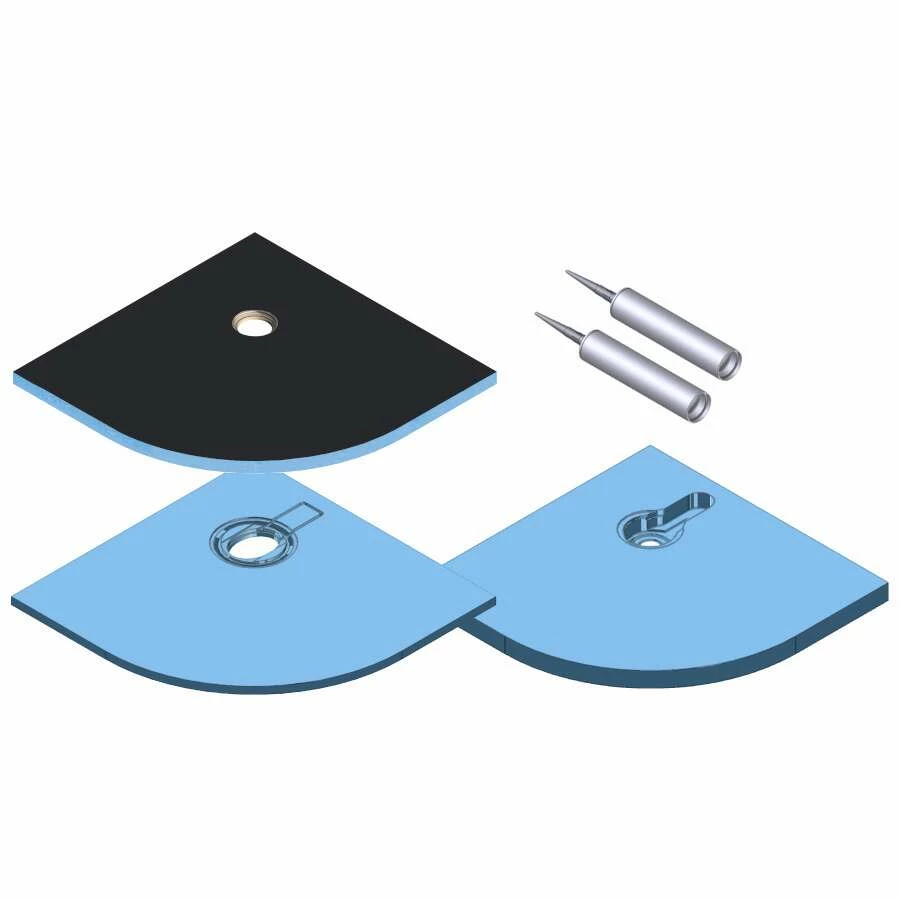 Kermi POINT Duschboard Viertelkreis Mit Unterbau Für Einen Dezentralen Punktablauf