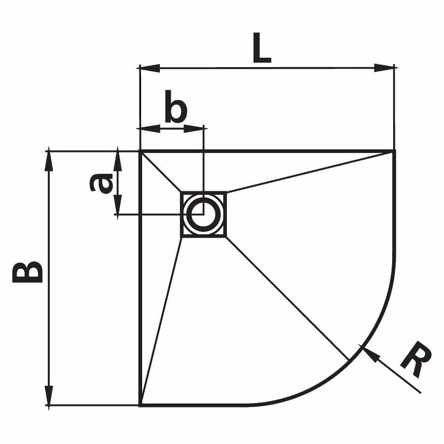 Kermi POINT Duschboard Viertelkreis Mit Unterbau Für Einen Dezentralen Punktablauf – Bild 4