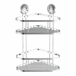 Eisl Dusch-Eckablage 2 Etagen Chrom, Zum Kleben Oder Schrauben