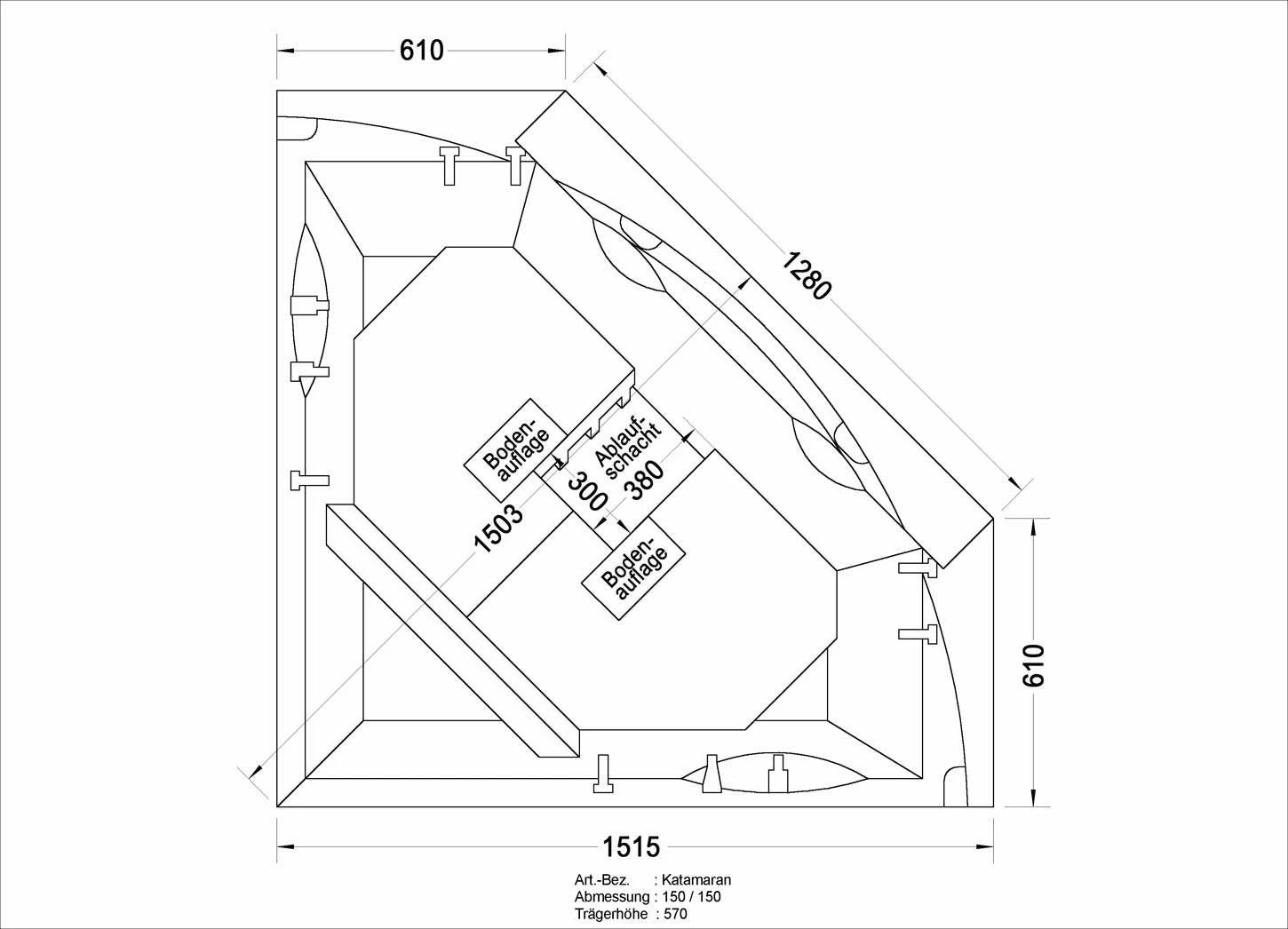 Ottofond Eckbadewanne Sitzwanne Katamaran 150 X 150 – Bild 3
