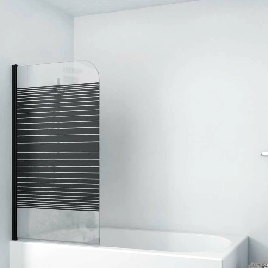 Duschmeister Badewannenfaltwand Max F 4 Schwarze Streifen 75 X 140 Cm