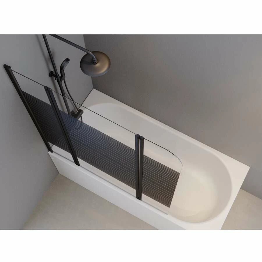 Duschmeister Badewannenfaltwand Max F 6 Schwarze Streifen 125 X 140 Cm – Bild 5