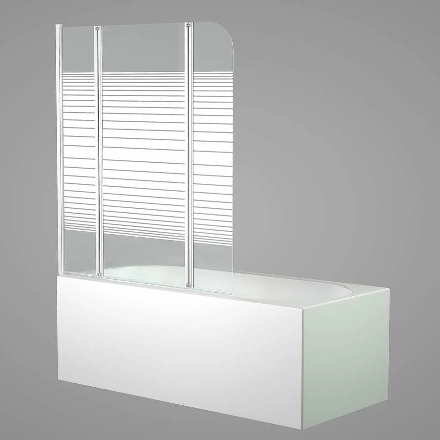 Duschmeister Badewannenfaltwand Max F 9 Weiße Streifen 125 X 140 Cm – Bild 2