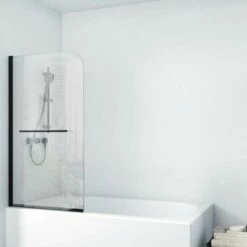 Duschmeister Badewannenfaltwand Max F 10 Schwarz 75 X 140 Cm