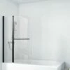 Duschmeister Badewannenfaltwand Max F 11 Schwarz 100 X 140 Cm
