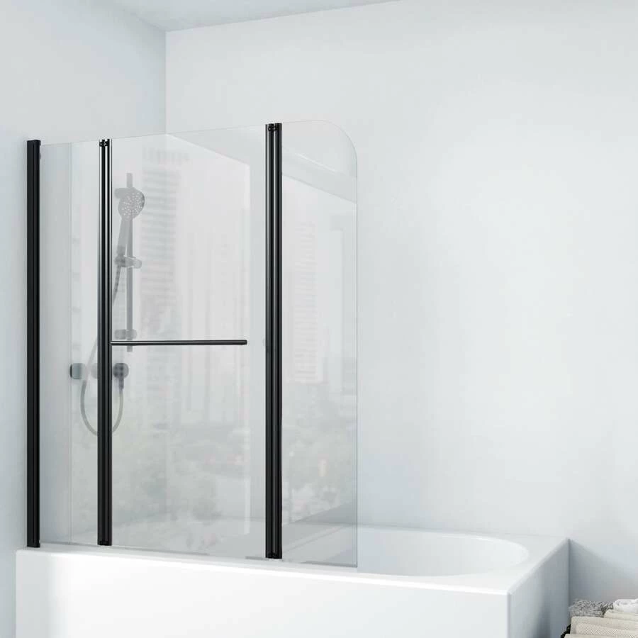 Duschmeister Badewannenfaltwand Max F 12 Schwarz 125 X 140 Cm