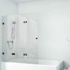 Duschmeister Badewannenfaltwand Max F 15 Rahmenlos 120 X 140 Cm