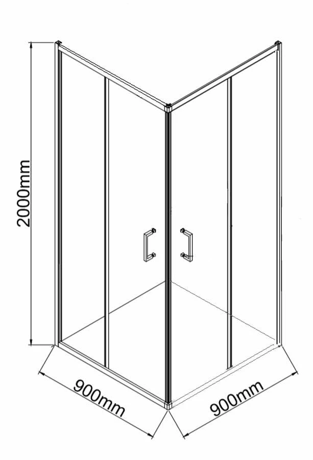Duschmeister Eckdusche Max F 27 Schwarz 90 X 90 X 200 Cm – Bild 4