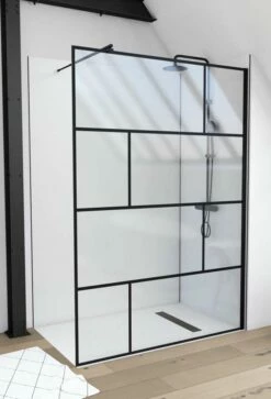 Duschmeister Walk In Max F 45 Schwarz Mit Halter 140 X 195 Cm