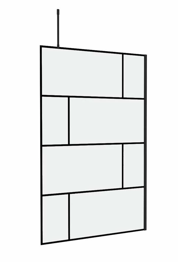 Duschmeister Walk In Max F 48 Schwarz Mit Deckenhalter 120 X 195 Cm – Bild 2