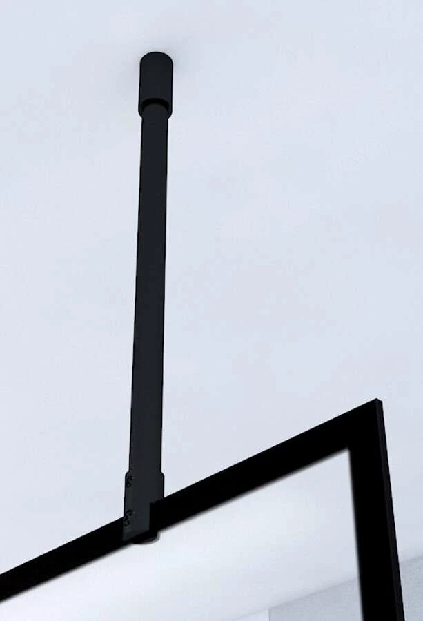 Duschmeister Walk In Max F 48 Schwarz Mit Deckenhalter 120 X 195 Cm – Bild 3