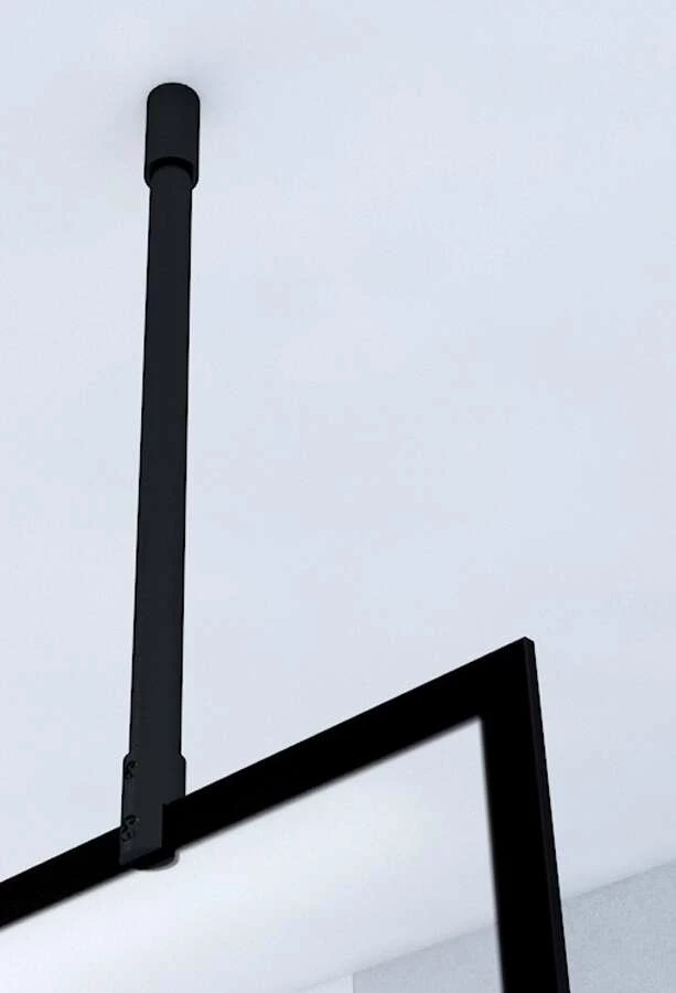 Duschmeister Walk In Max F 49 Schwarz Mit Deckenhalter 140 X 195 Cm – Bild 3