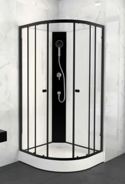 Komplettdusche Duschmeister Max F 58 Runddusche Schwarz 85 X 85 X 200 Cm