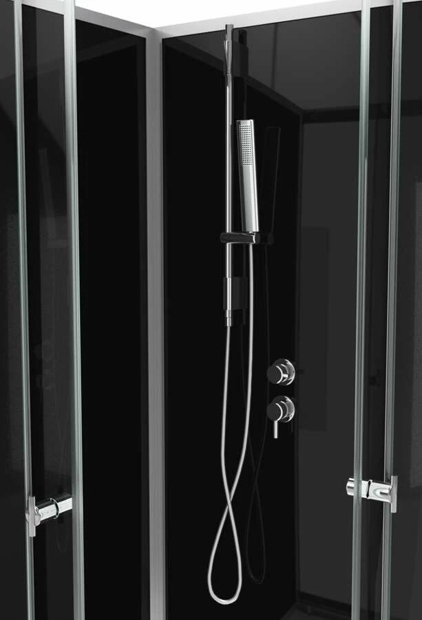 Komplettdusche Duschmeister Max F 59 Eckeinstieg Schwarz 80 X 80 X 195 Cm – Bild 3