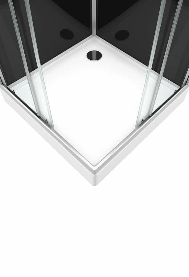 Komplettdusche Duschmeister Max F 59 Eckeinstieg Schwarz 80 X 80 X 195 Cm – Bild 4