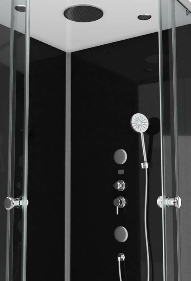 Komplettdusche Duschmeister Max F 60 Eckeinstieg Schwarz 90 X 90 X 215 Cm – Bild 3