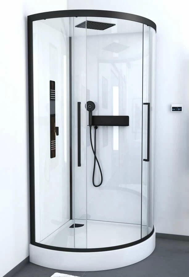 Komplettdusche Duschmeister Max F 70 Runddusche Schwarz 90 X 90 X 215 Cm