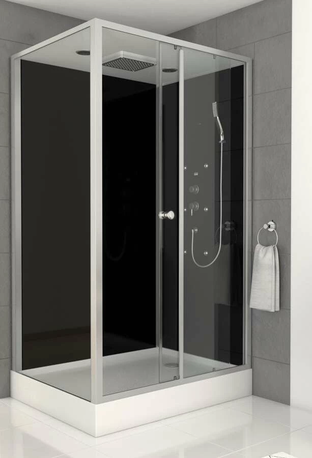 Komplettdusche Duschmeister Max F 75 Schiebetür Mit Seitenwand Chrom 110 X 80 X 215 Cm