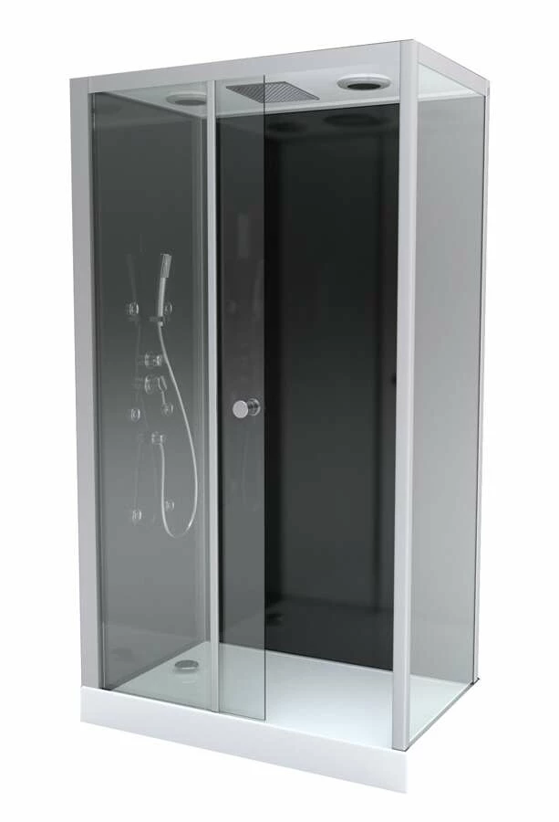Komplettdusche Duschmeister Max F 75 Schiebetür Mit Seitenwand Chrom 110 X 80 X 215 Cm – Bild 2
