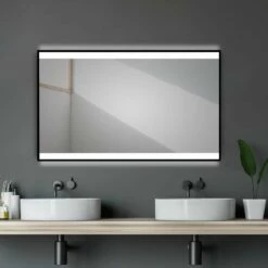 Duschmeister Leuchtspiegel Royalux TBS 120 X 70 Cm Schwarz Matt
