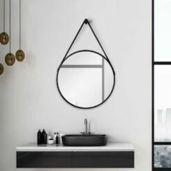 Duschmeister Spiegel Royalux TBV Rund 50 Cm Schwarz Matt