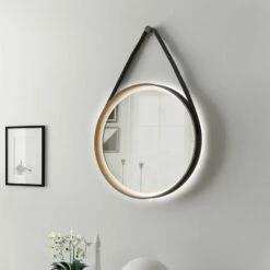 Duschmeister Leuchtspiegel Royalux TGS Rund 55 Cm Schwarz/gold