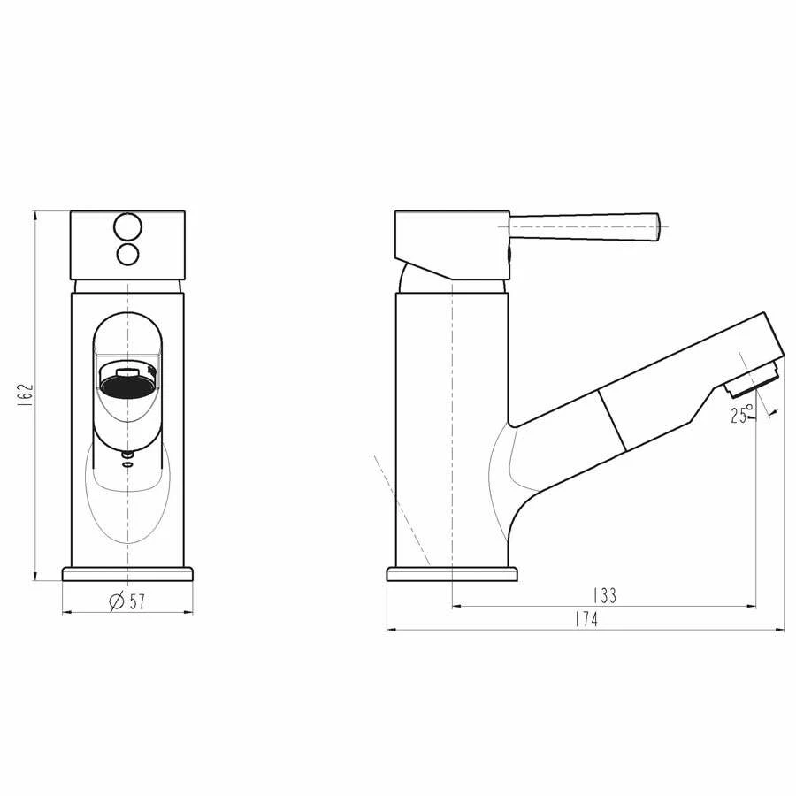 SchĂŒtte Waschtischarmatur Cornwall, Mit Herausziehbarer Haarbrause, Chrom â Bild 3