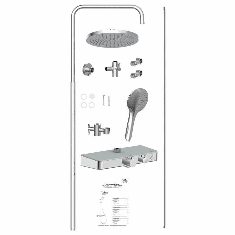 Eisl Duschset Futura Wellness Duschsystem, Chrom/grau – Bild 4