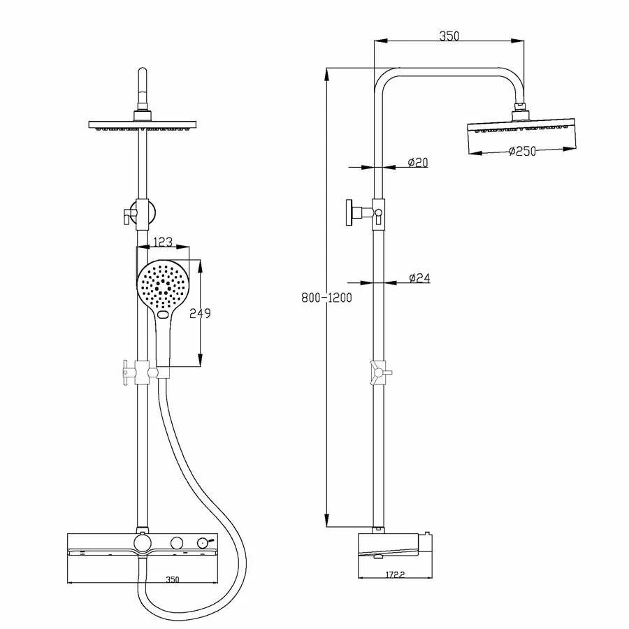 Eisl Duschset Futura Wellness Duschsystem, Chrom/grau – Bild 5