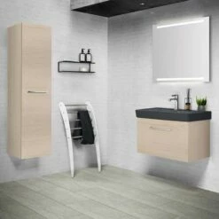 Dansani Badmöbel-Komplettset Mido+ 80 Cm Weißulme