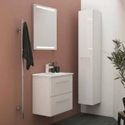 Dansani Badmöbel-Komplettset Mido+ 60 Cm Weiß Hochglanz