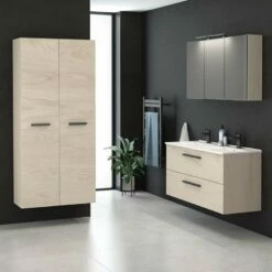 Dansani Badmöbel-Komplettset Mido+ 120 Cm Weißulme