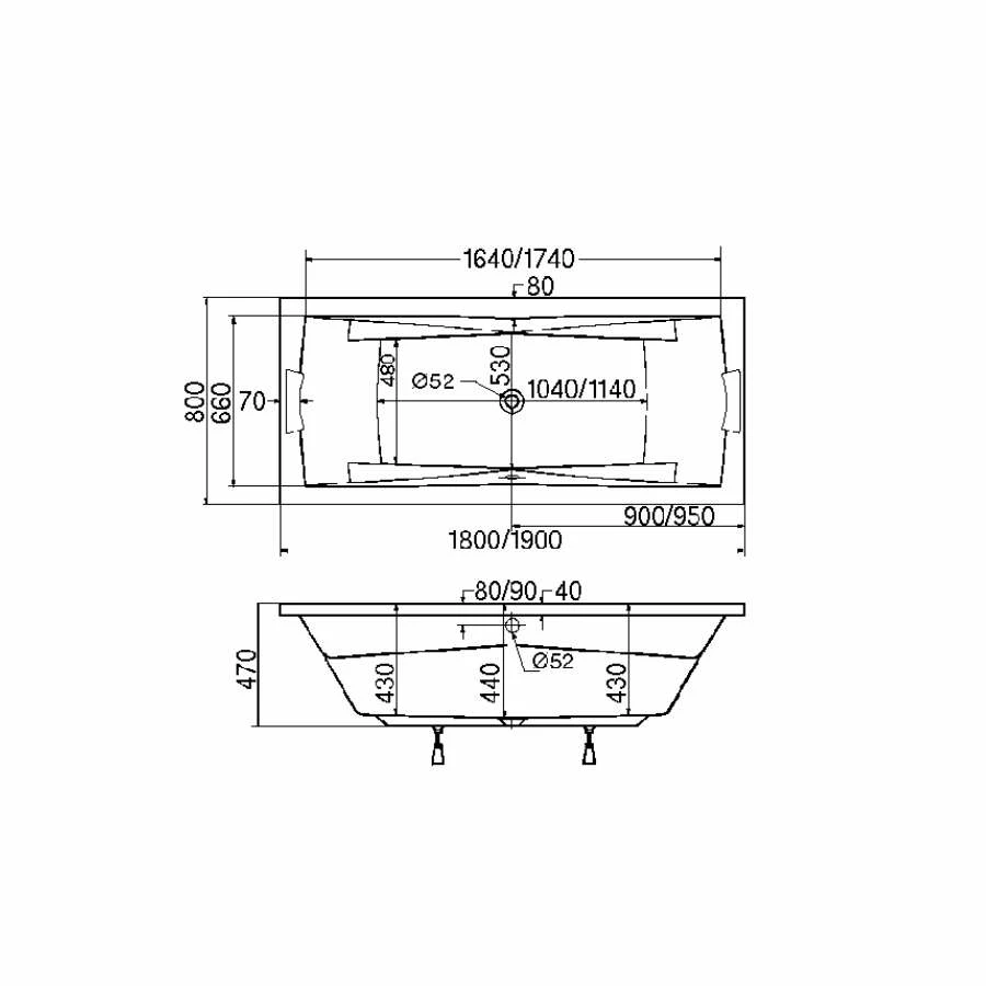 Ottofond Rechteckbadewanne Atlanta Duo Weiß – Bild 3