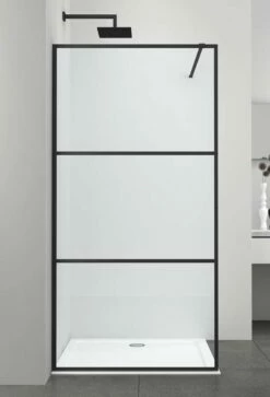 Duschmeister Duschwand Walk In Sano 503 Schwarz 89 Cm Zerlegt