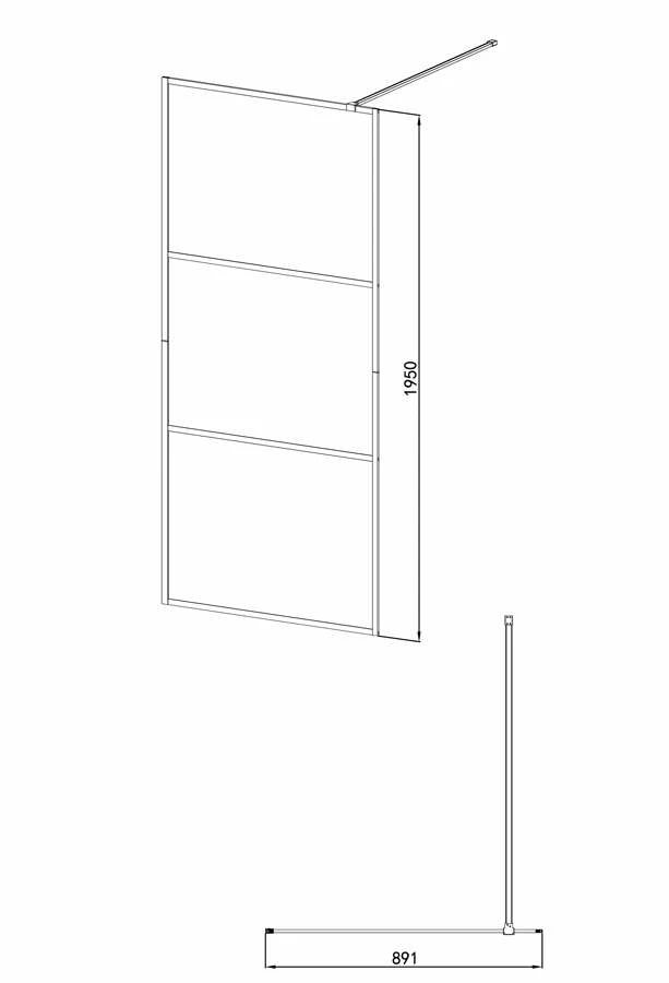 Duschmeister Duschwand Walk In Sano 503 Schwarz 89 Cm Zerlegt â Bild 2