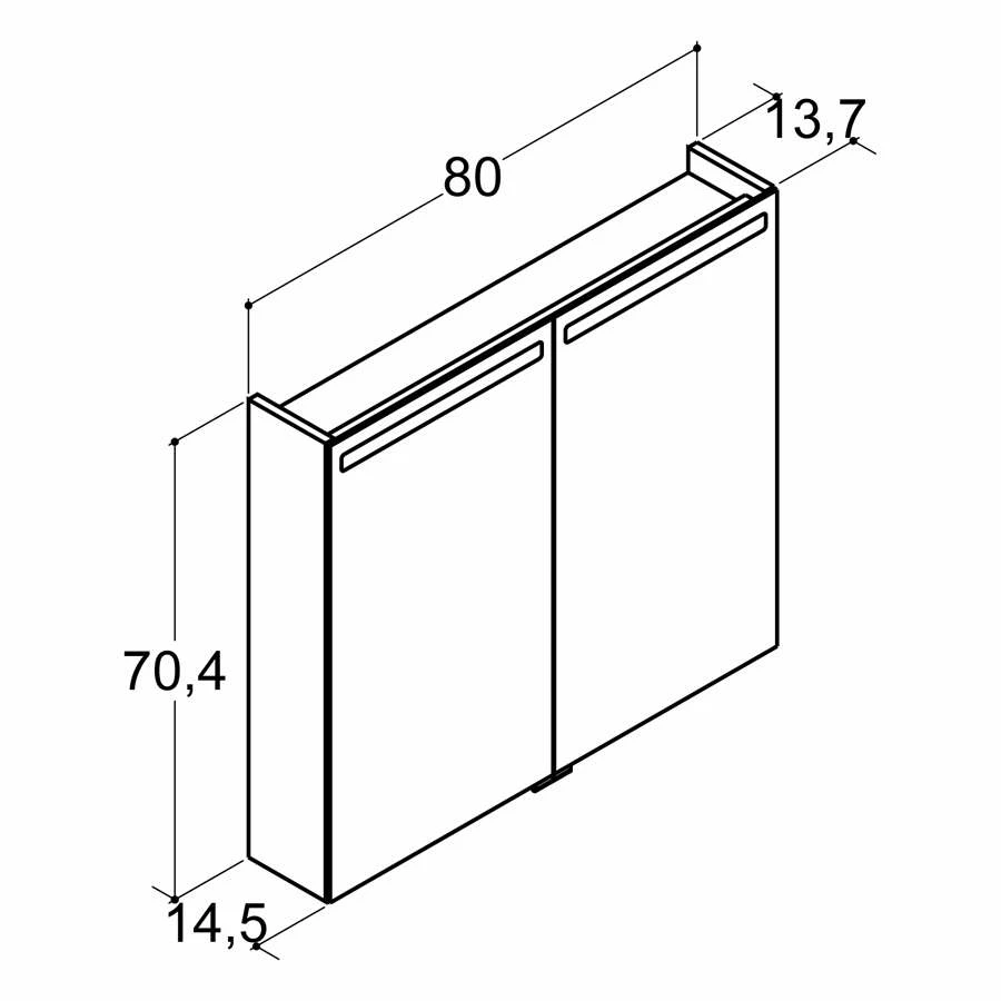 Dansani Top LED-Spiegelschrank 2T 80 Cm – Bild 2