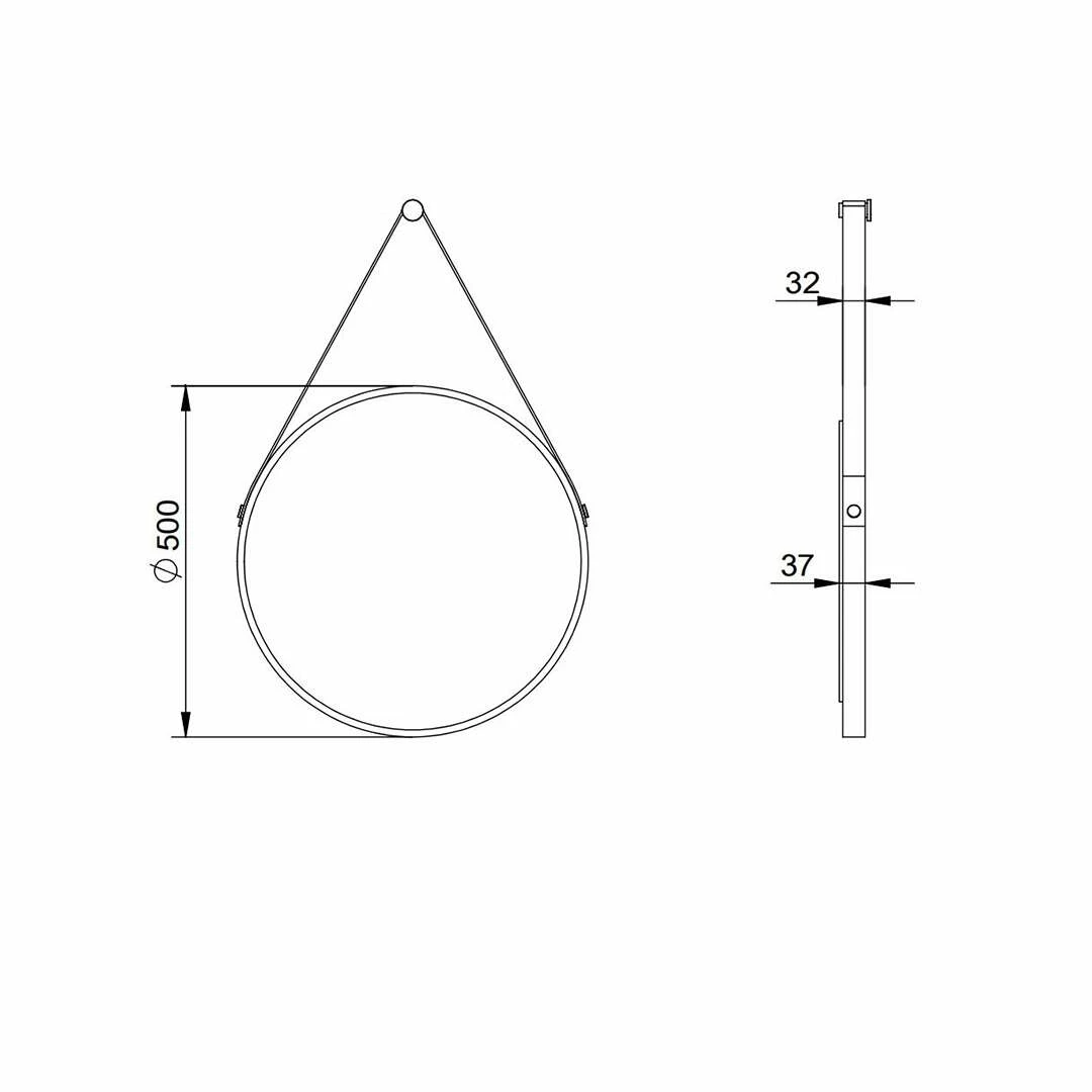 Duschmeister Leuchtspiegel Royalux TGL Rund 50 Cm Gold Matt – Bild 4