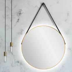 Duschmeister Leuchtspiegel Royalux TGL 80 Cm Gold Matt