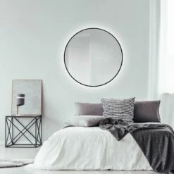 Duschmeister Leuchtspiegel Royalux TGBL 100 Cm Schwarz Matt