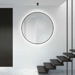 Duschmeister Leuchtspiegel Royalux TCBL 120 Cm Schwarz Matt