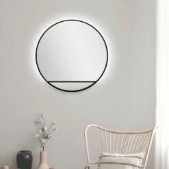 Duschmeister Leuchtspiegel Royalux TCBL 60 Cm Schwarz Matt