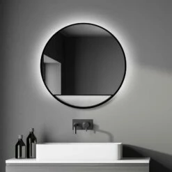 Duschmeister Leuchtspiegel Royalux TCBL 80 Cm Schwarz Matt