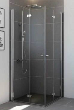 Breuer ELANA KOMFORT Eckeinstieg Mit Drehfalttüren Alu Silber Matt QUICK