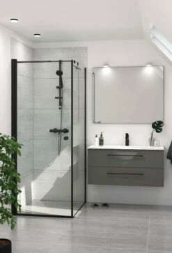 Dansani Match Drehtür Für Seitenwand Black Schwarz Matt