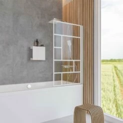 Schulte Komfort Badewannenfaltwand 1-teilig White Style Dekor Atelier 1